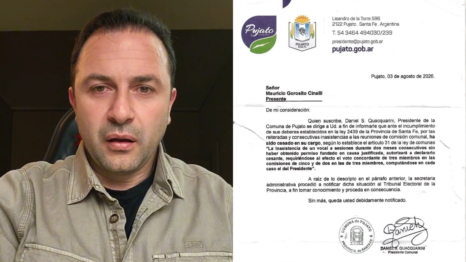 EL PRESIDENTE COMUNAL ECHÓ AL ÚNICO MIEMBRO OPOSITOR DE LA COMISIÓN